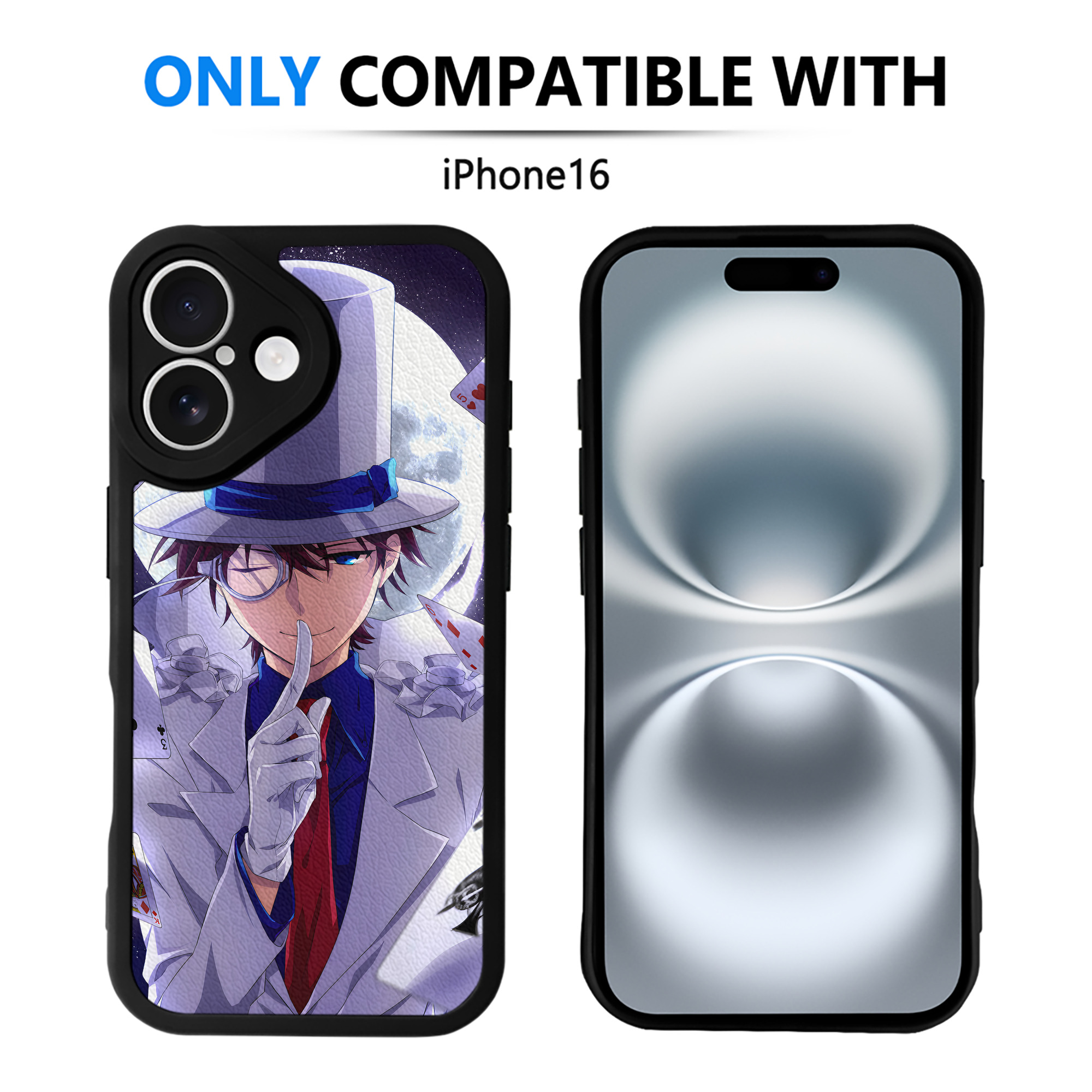 （画像用） 名探偵コナン Detective Conan 【iPhone 16シリーズ対応】シリコンスマホケース（レザー調） 材質：シリコン